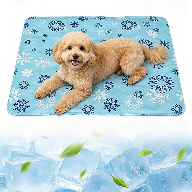 QianRuiDa Alfombra Refrescante Gatos y Perros 50x60cm, Gel (Azul)