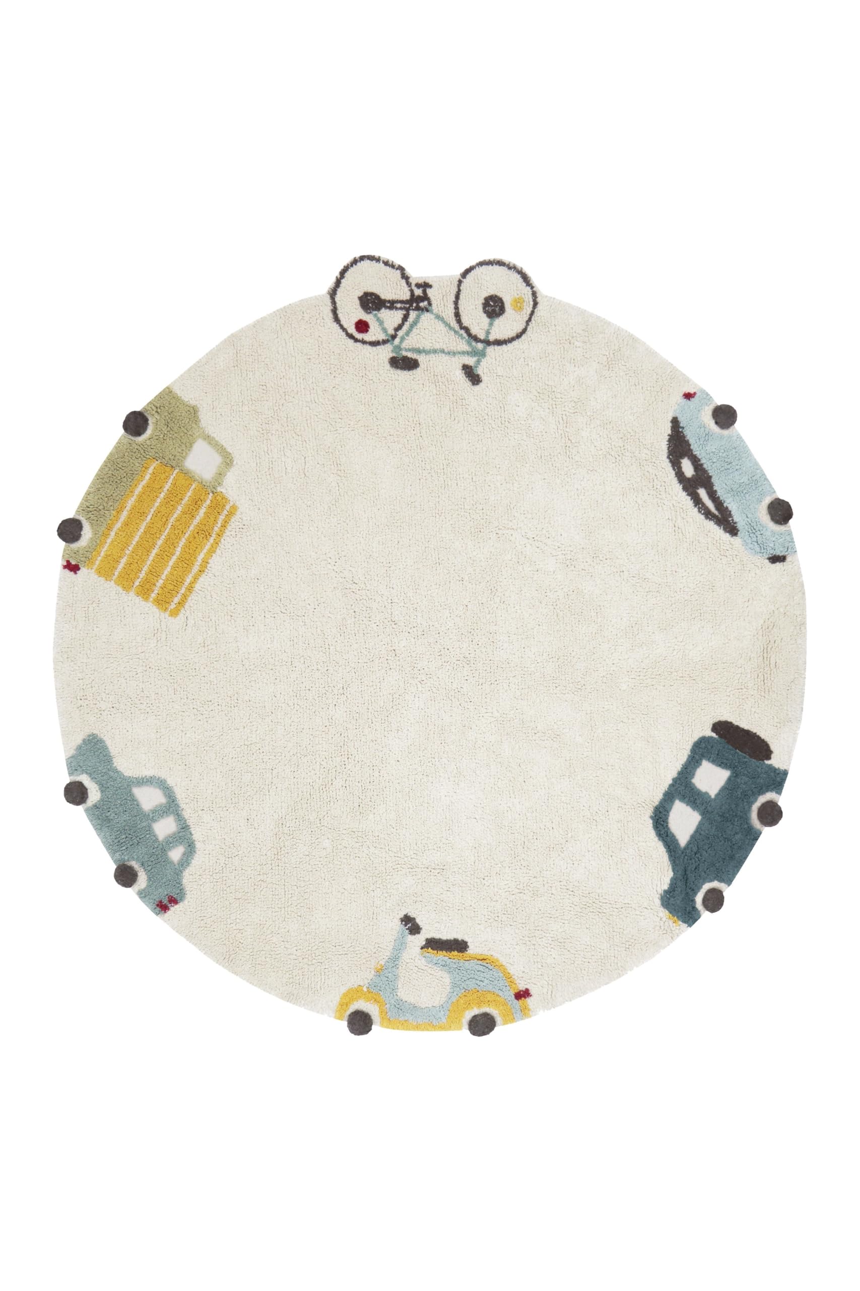 Lorena CanalsWashable Children's Rug Set – Wheels, Diameter 140 cm
