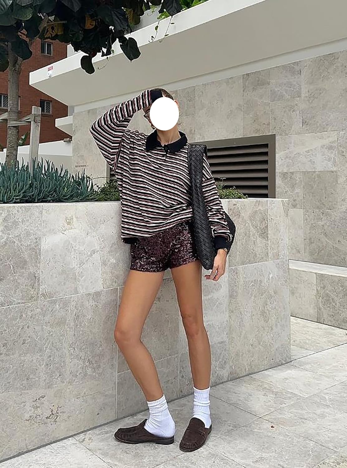 Women Striped Rugby Polo Shirt Y2k Oversized Lapel Collared Pullover Tops Loose Fit Button Up Long Sleeve Shirts - Image 5