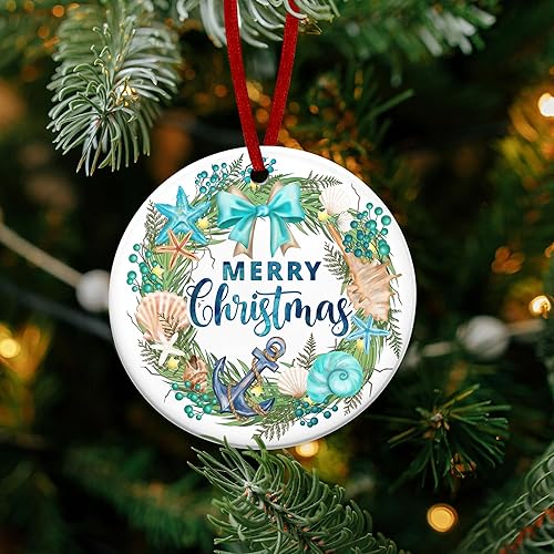 Miniatura 5 de Regalos de adorno de Navidad 2024, regalos de decoración de playa para mujeres, amigos, decoraciones de árbol de Navidad para interiores para el