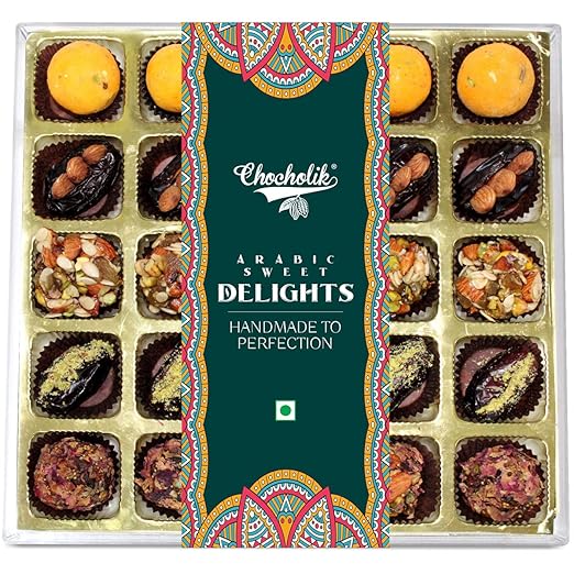 Chocholik Arabic Dates Handmade Delicacies / Sweet Bites, Heavenly Sweets Collection Gift Box for Any Occasion, 450g