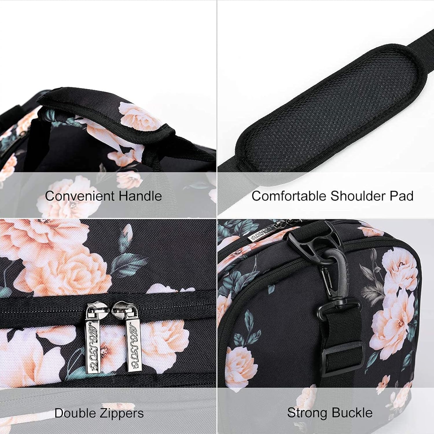 Vista 4 de MOSISO Bolsa deportiva de gimnasia con compartimento para zapatos