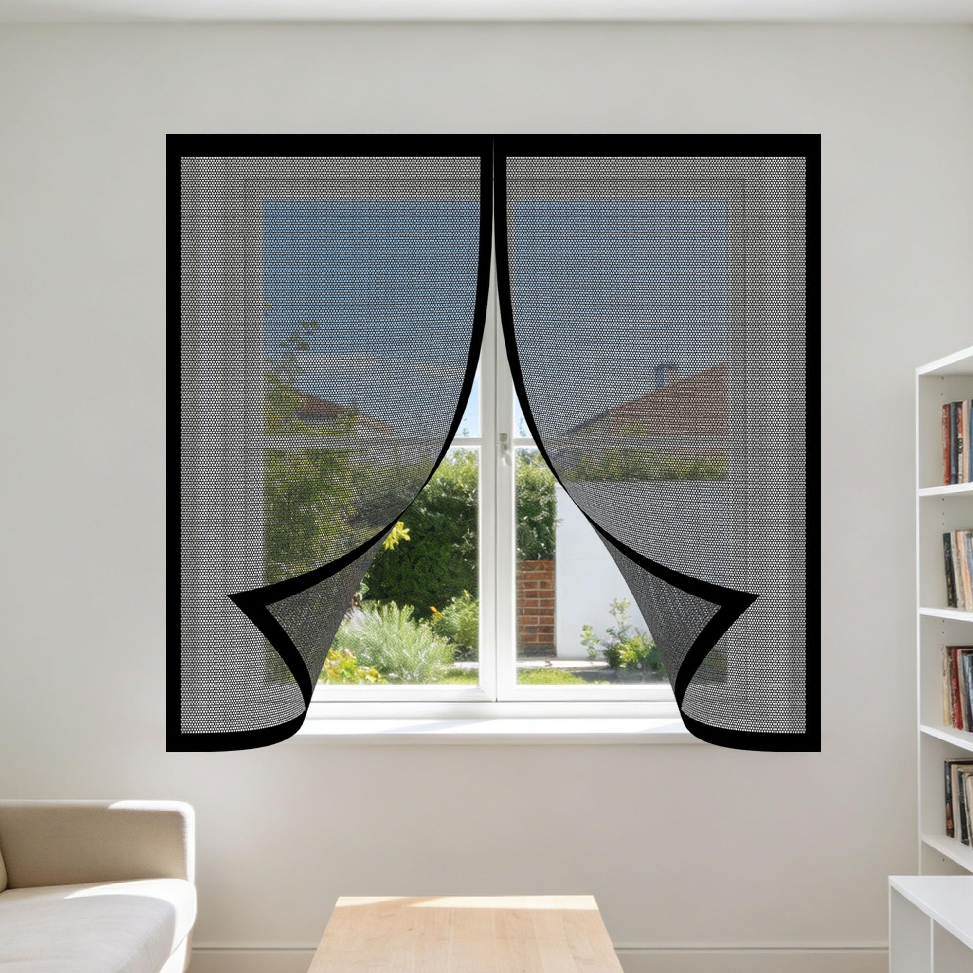 Moustiquaire aimantée de salon 165 x 170 cm pour aérer la maison sans laisser entrer les insectes