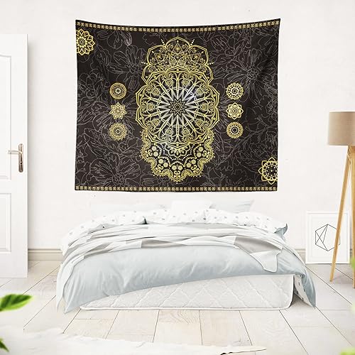 Miniatura 5 de Berkin Arts Tapiz decorativo con mandala bohemio bohemio, símbolos, iconos para colgar en la pared, telón de fondo estético, abstracto, religioso,