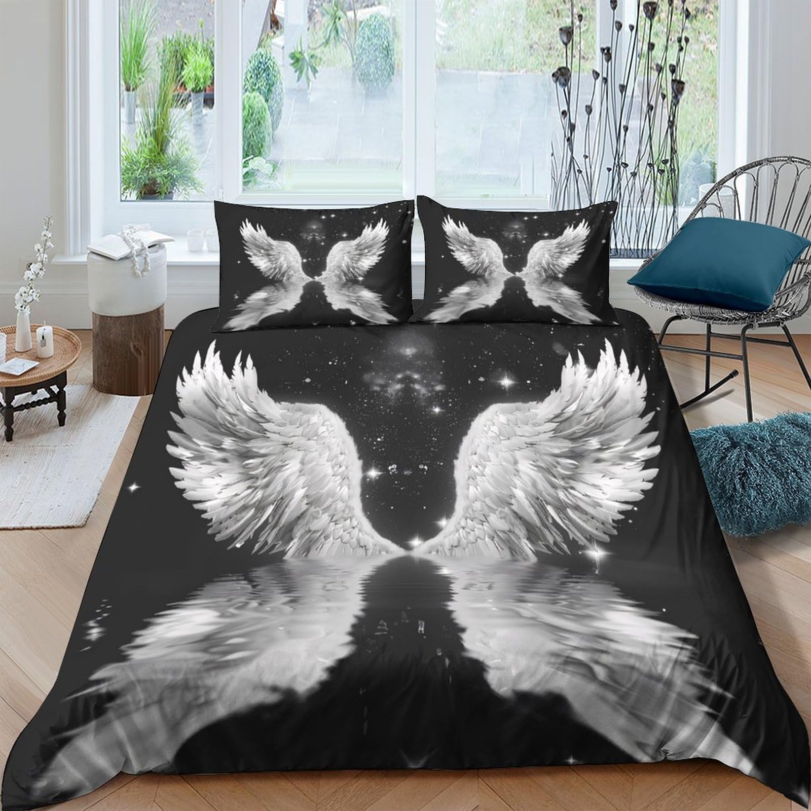 Housse de couette ailes d'ange pour colocation et chambre d'étudiant design 140x200