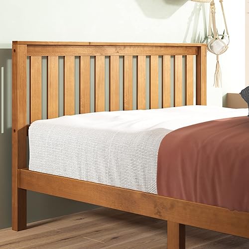 Miniatura 40 de Zinus cama con plataforma de madera maciza con cabecero de 12 pulgadas / Sin necesidad de resorte de caja / Soporte con listón de madera / Acabado