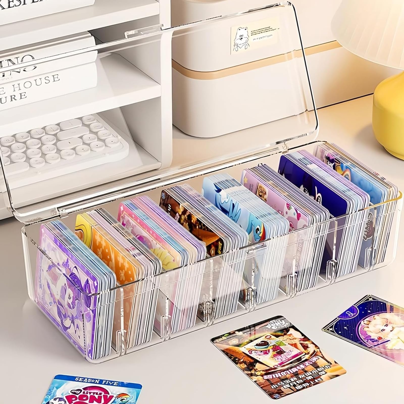 Image secondaire de Lot de 2 boîtes de rangement transparentes avec séparateurs pour cartes