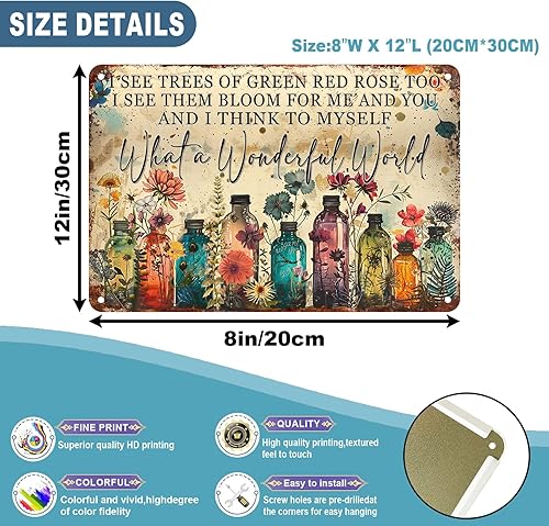Miniatura 3 de macago Letrero de metal divertido con texto en inglés "I See Trees of Green Red Rose Retro Tin Sign, 8 x 12" Jardín 2,Jardín 1,Jardín 10,Jardín