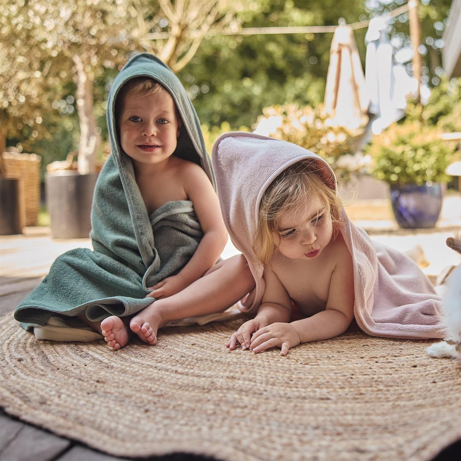 Baby Hooded Towel – Organic Cotton Baby Bath Towels – Baby Towels, Baby Bath Towels for Baby Boy, Baby Girl, 32" x 32" Super-Soft and Absorbent Baby Towels for Newborn (Blush) - Image 5