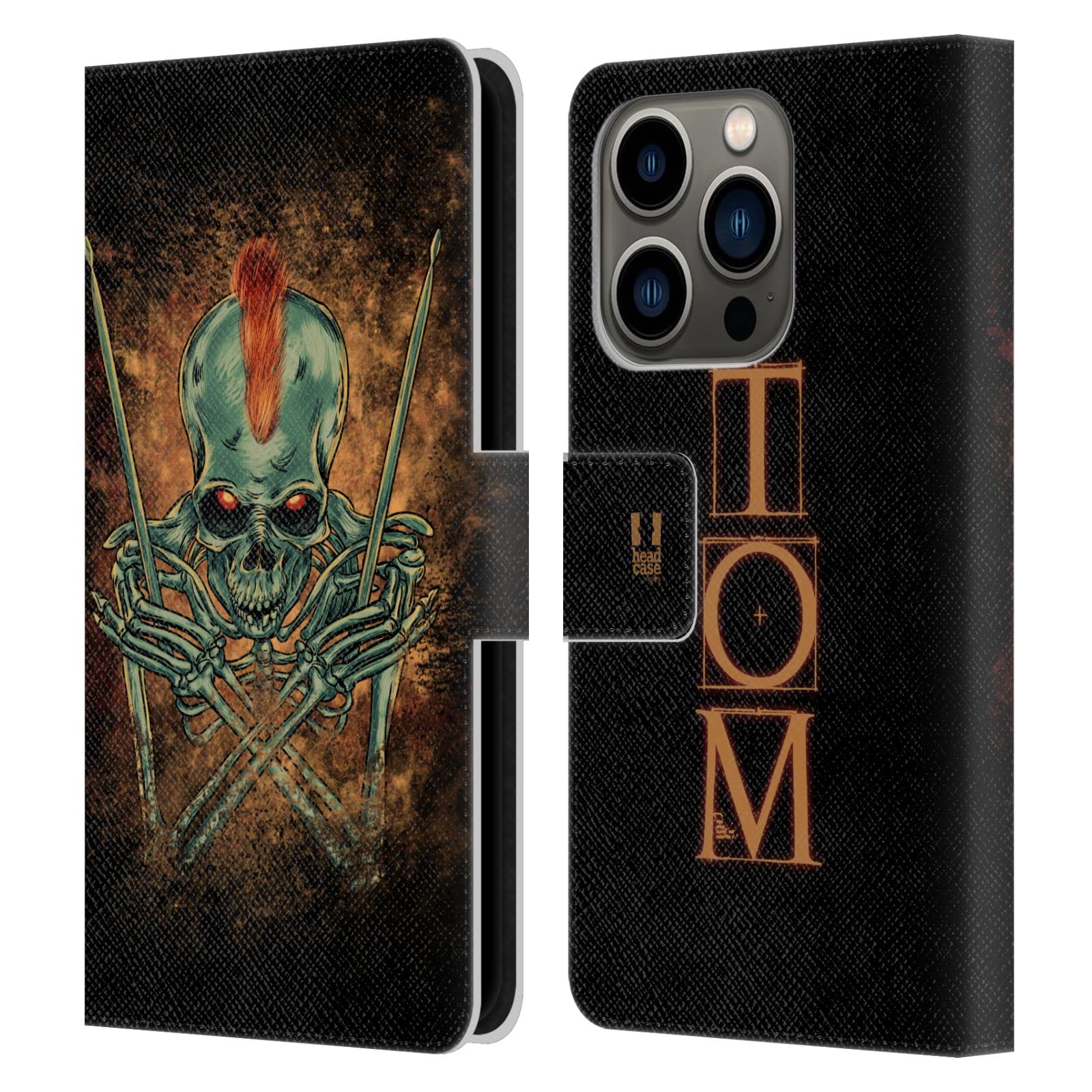Carcasa de cuero Apple iPhone 14 Pro funda tipo libro protectora Tom Calavera 7