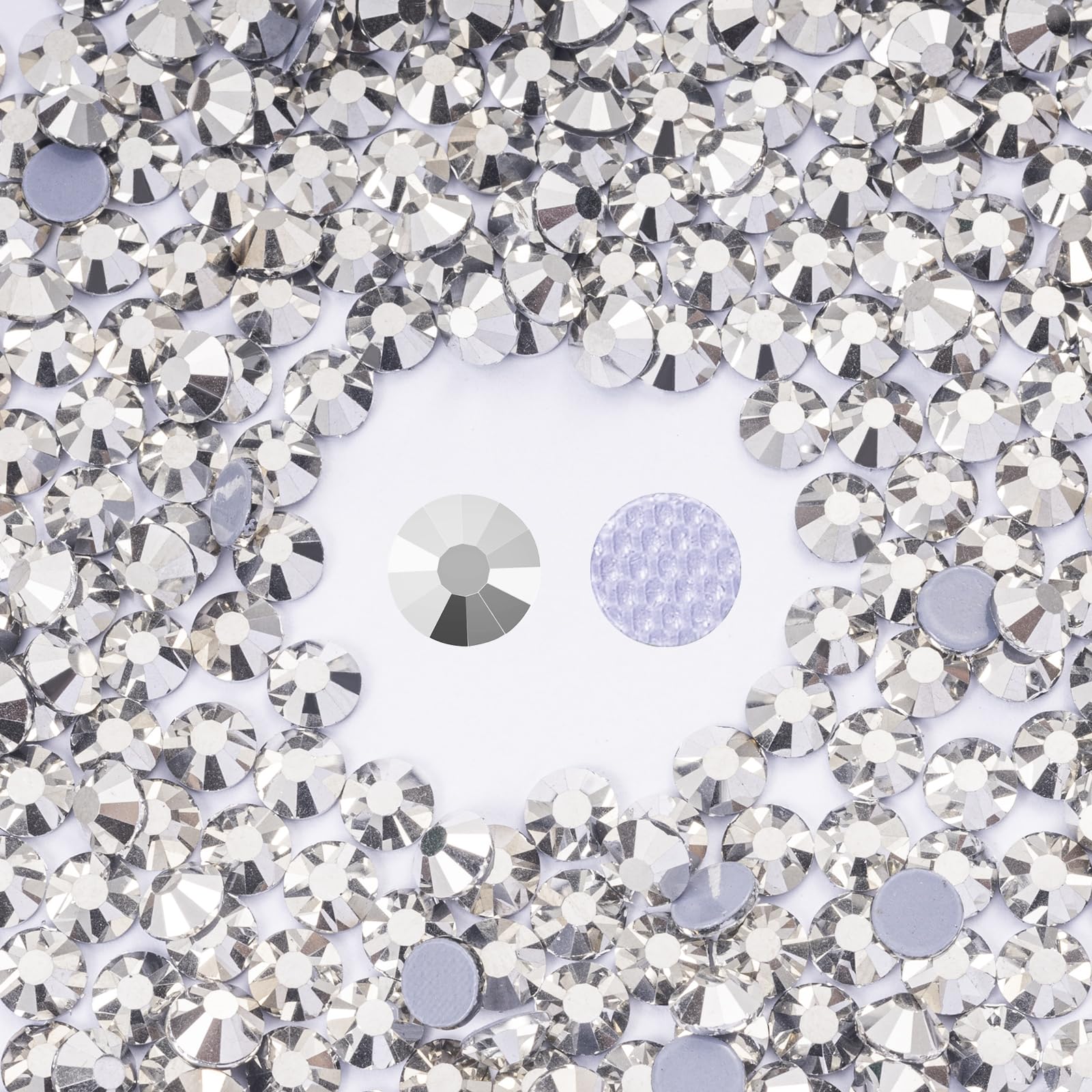 Hotfix Rhinestones Bulk 3000PCS SS6 (1.9-2.1mm), Silver Glass Rhinestones for Clothes, Tumblers, Shoes DIY, Heat Transfer Flatback Gems for Crafts &amp; Decoration