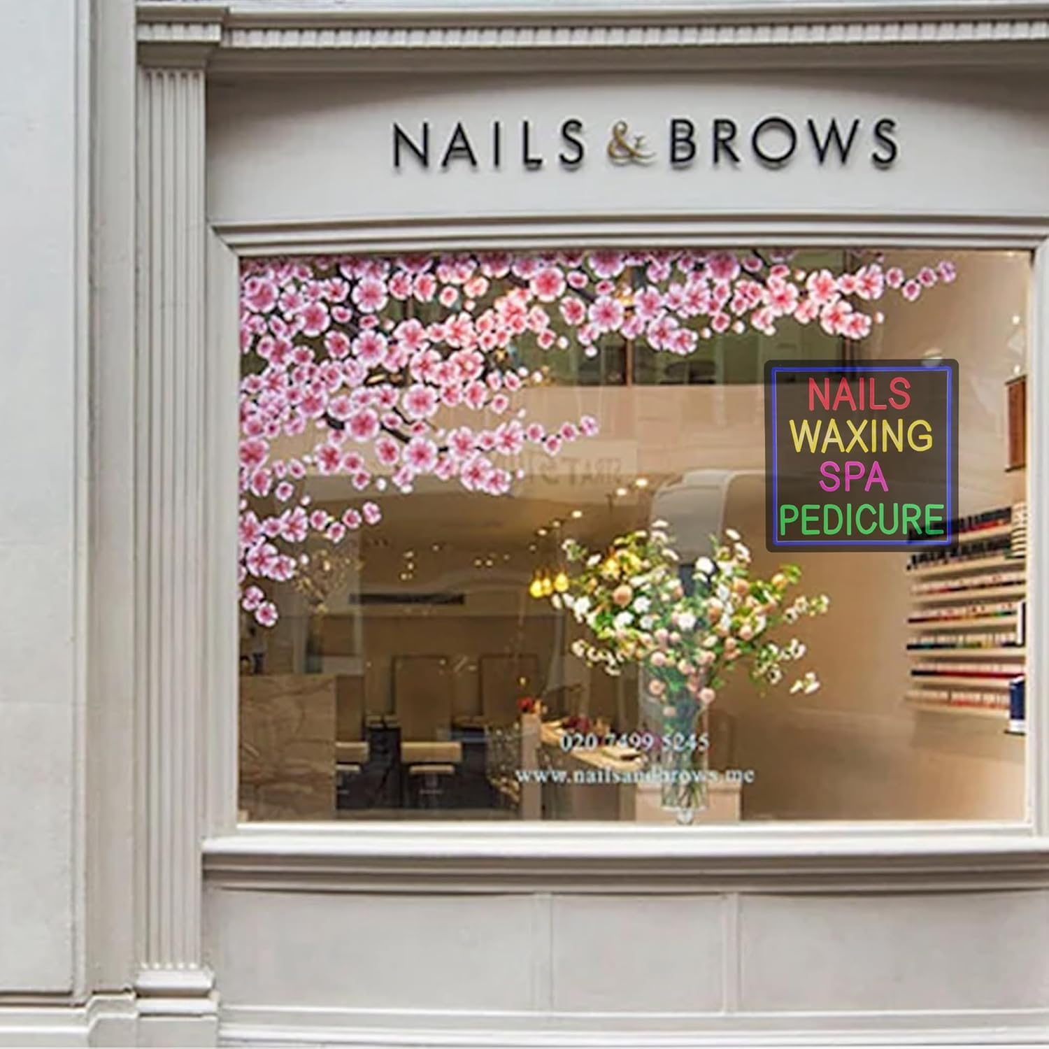 Nails Waxing Spa Pedicure Neon Sign, 16"×16", High Brightness Business Signboard for Nail Spa Bar, Beauty Skincare Studio Hair Removal Salon, Black Acrylic Backboard, Durable, Storefront Decor.