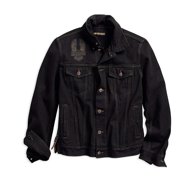 Eagle Appliqué Slim Fit Denim Jacket 