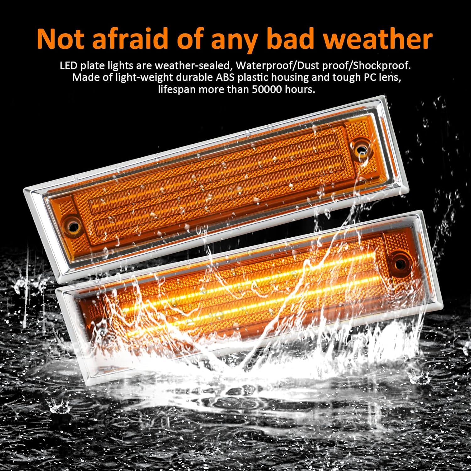 Bestview LED Side Marker Lights for 1981-1991 Chevy C10 C20 C30 GMC C1500 C2500 Suburban Blazer Jimmy Pickup Trucks, Front Fender Bumper side Marker Lights,Amber Lens（2PCS）