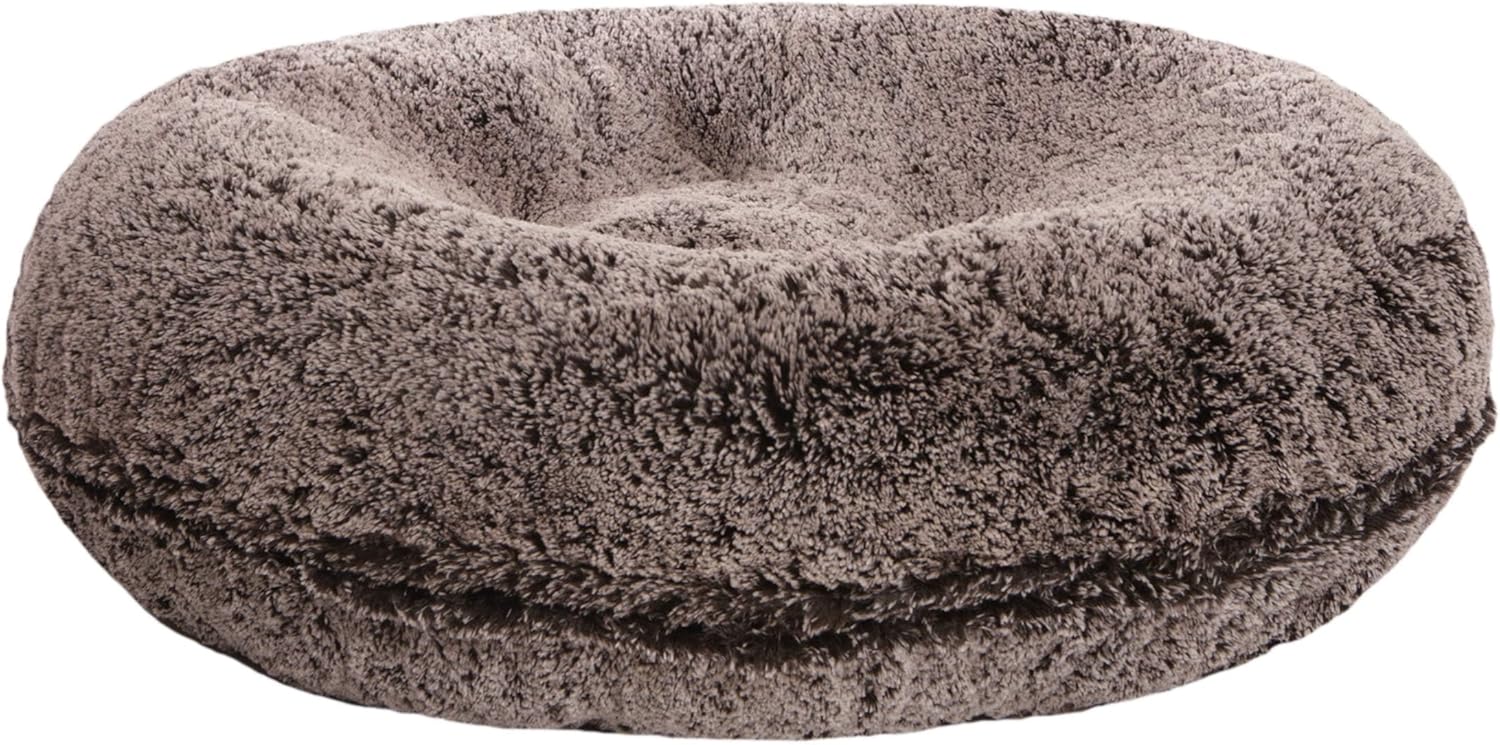 Bessie and Barnie - Luxury Extra Plush Faux Fur Bagel Pet/Dog Bed (Frosted Willow, S)