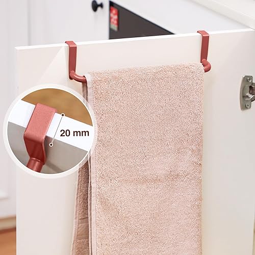 Miniatura 4 de Toallero de metal para armario de cocina, 2 piezas, toallero de acero para colgar en el interior o exterior de las puertas, cocina en casa o baño