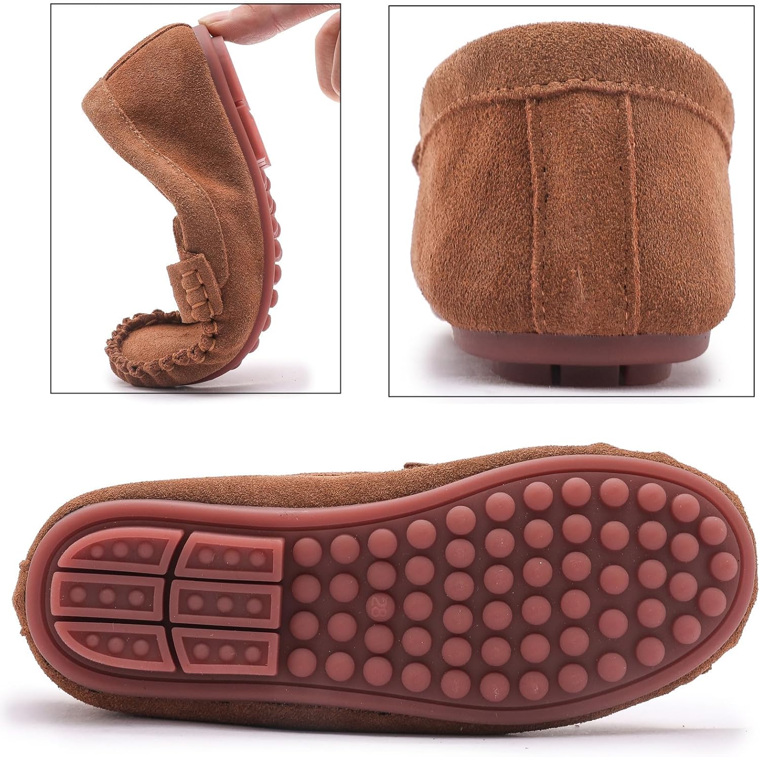 DADAWEN Kids' Soft Suede Slip On Loafers - Image 4