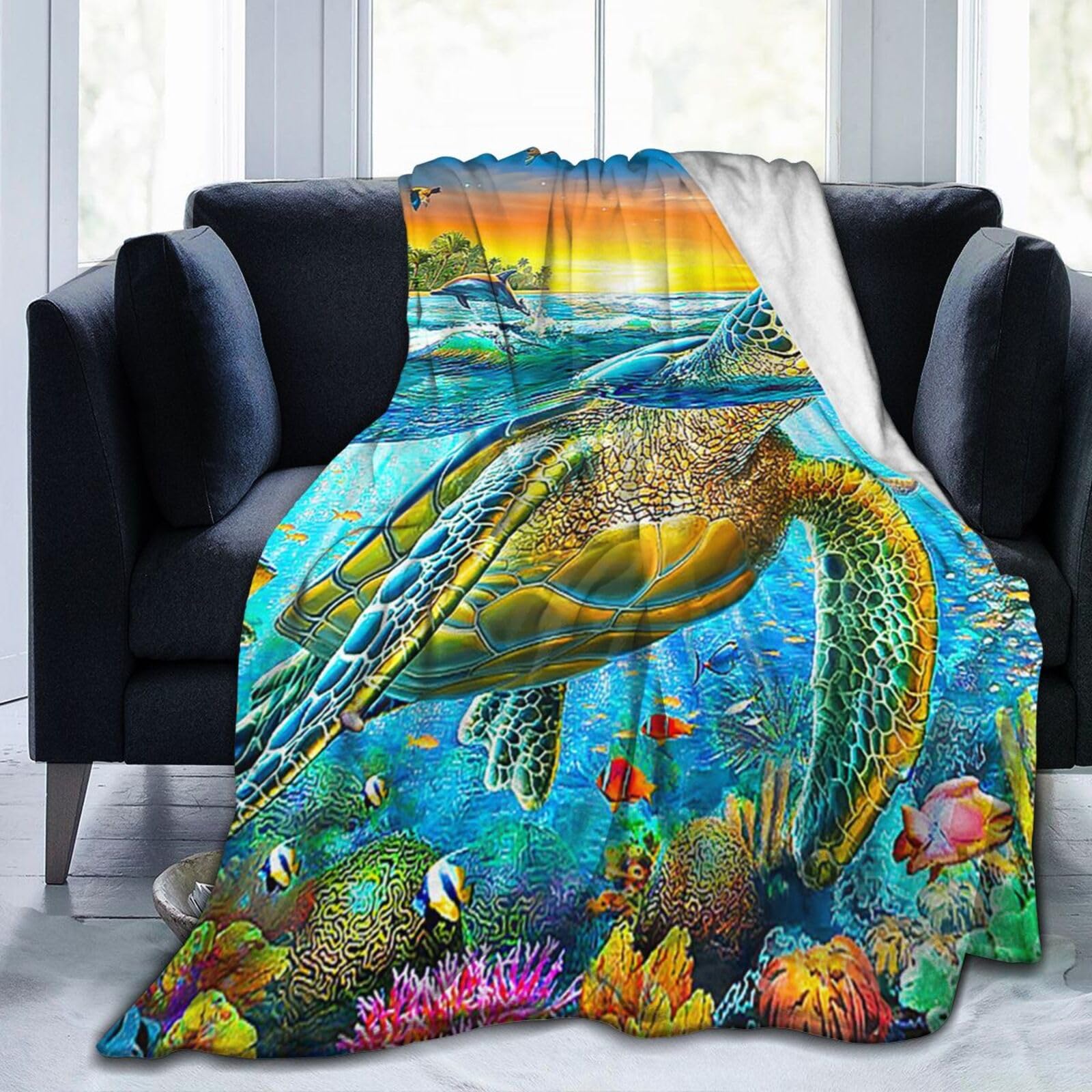 Amazon.com: vthxloi Sea Turtle Blanket Decor Fleece Throw Blanket Plush  Warm Soft Throw for Bed Sofa Kids Adults Women 60X50 : Home u0026 Kitchen
