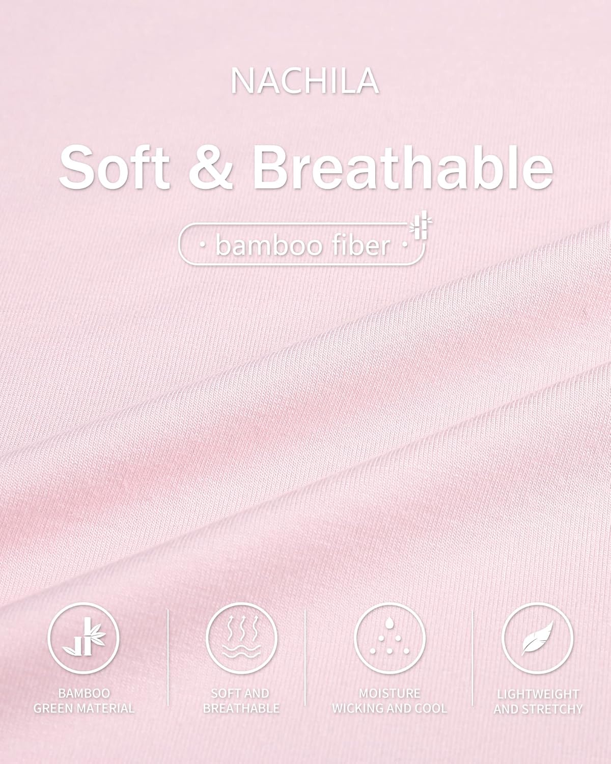 NACHILA Pajamas for Women Long Sleeve Sleepwear Comfy Pants Pajama Set Pleated Pjs with Pocket,Viscose Made from Bamboo - Image 3