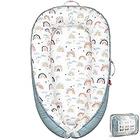 Vista 7 de Tumbona para bebé, nido de bebé transpirable y suave, portátil y ligera, tumbona para el hogar y viajes, ideal para bebés recién nacidos, regalos