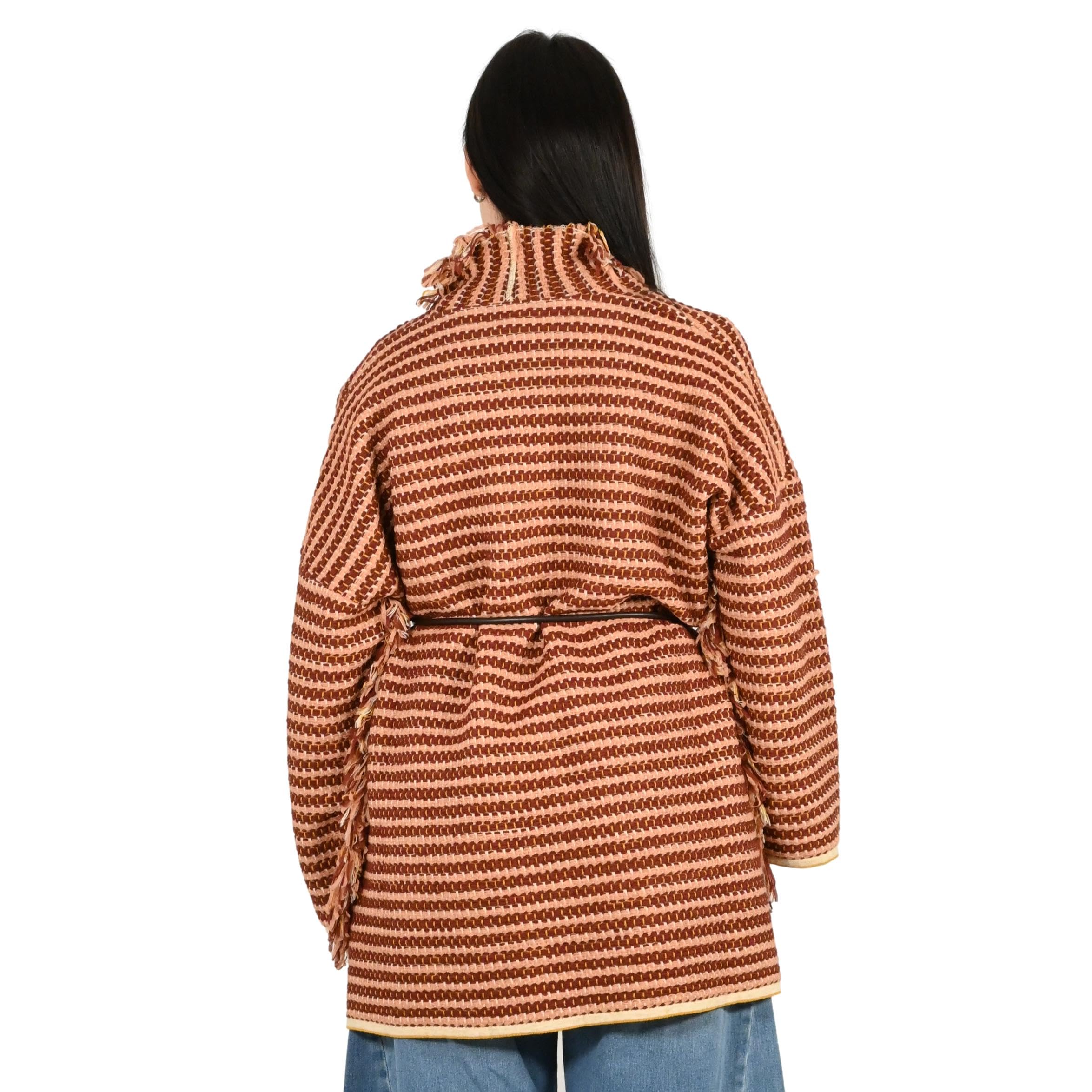 Kontatto maglia donna senape ecru terra nude 3M1581C