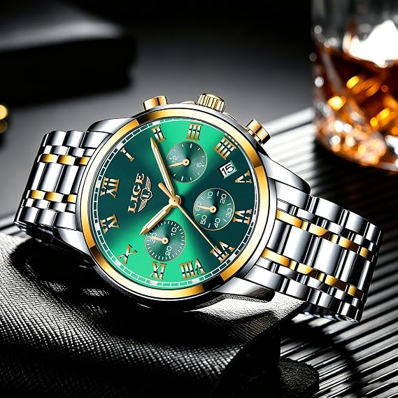 LIGE Mens Watches 3ATM Men's Wrist Analogue Gents