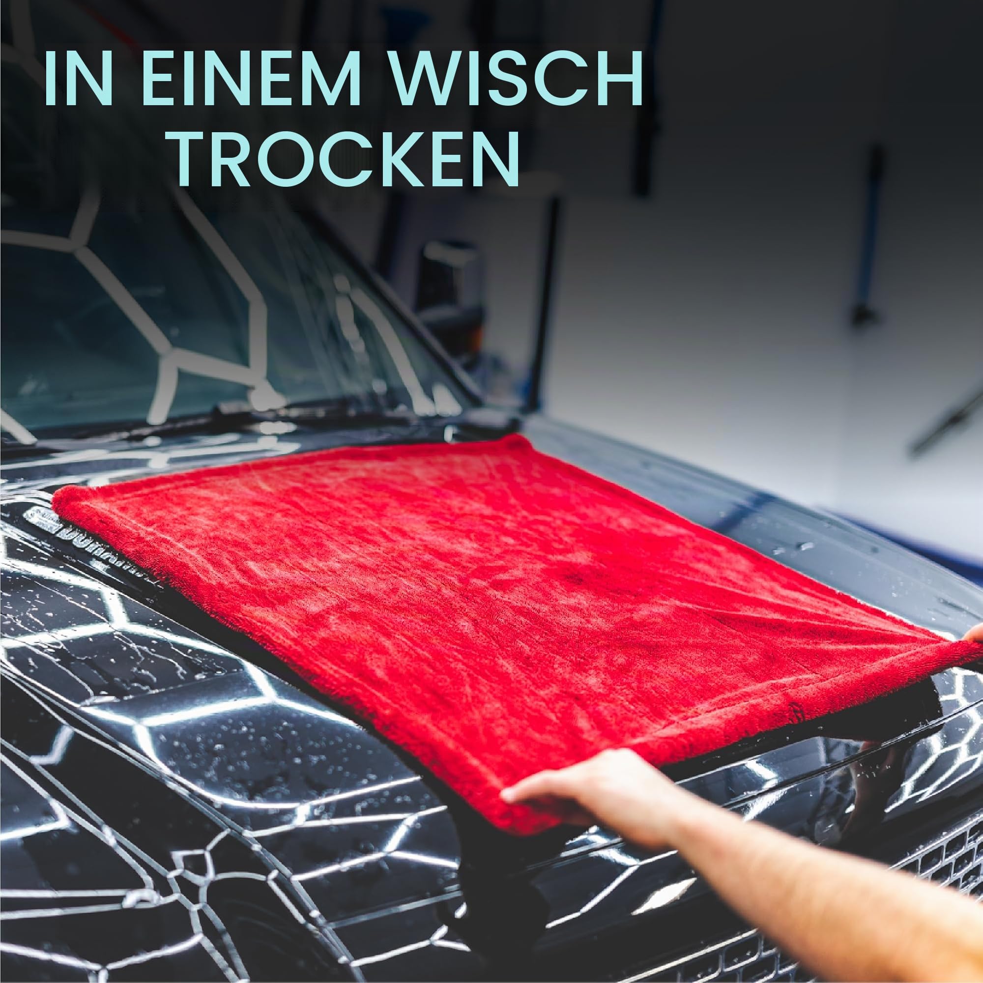 The Rag Company,The 1500 – strapazierfähiges Mikrofaser-Handtuch, perfekt für LKW, Nutzfahrzeuge, Wohnmobile, Boote und mehr; Premium-70/30-Mischung, Twist-Loop-Design, 1500 g/m², 76.2x76.2 cm, rot