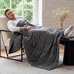 Weighted Blanket for Adults (10lbs, 48"x72") Heavy Gravity Blanket with Premium Glass, Cooling Weighted Blanket for Sleeping, Queen Size Perfect for 190-210 lbs, Soft Breathable Blanket, Dark Grey