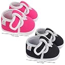 Neska Moda Set of 2 Pair Baby Boys & Baby Girls Hook & Loop Cotton Booties For 12 to 18 Months (Pink,Black) -BT1164andBT1159 gallery image