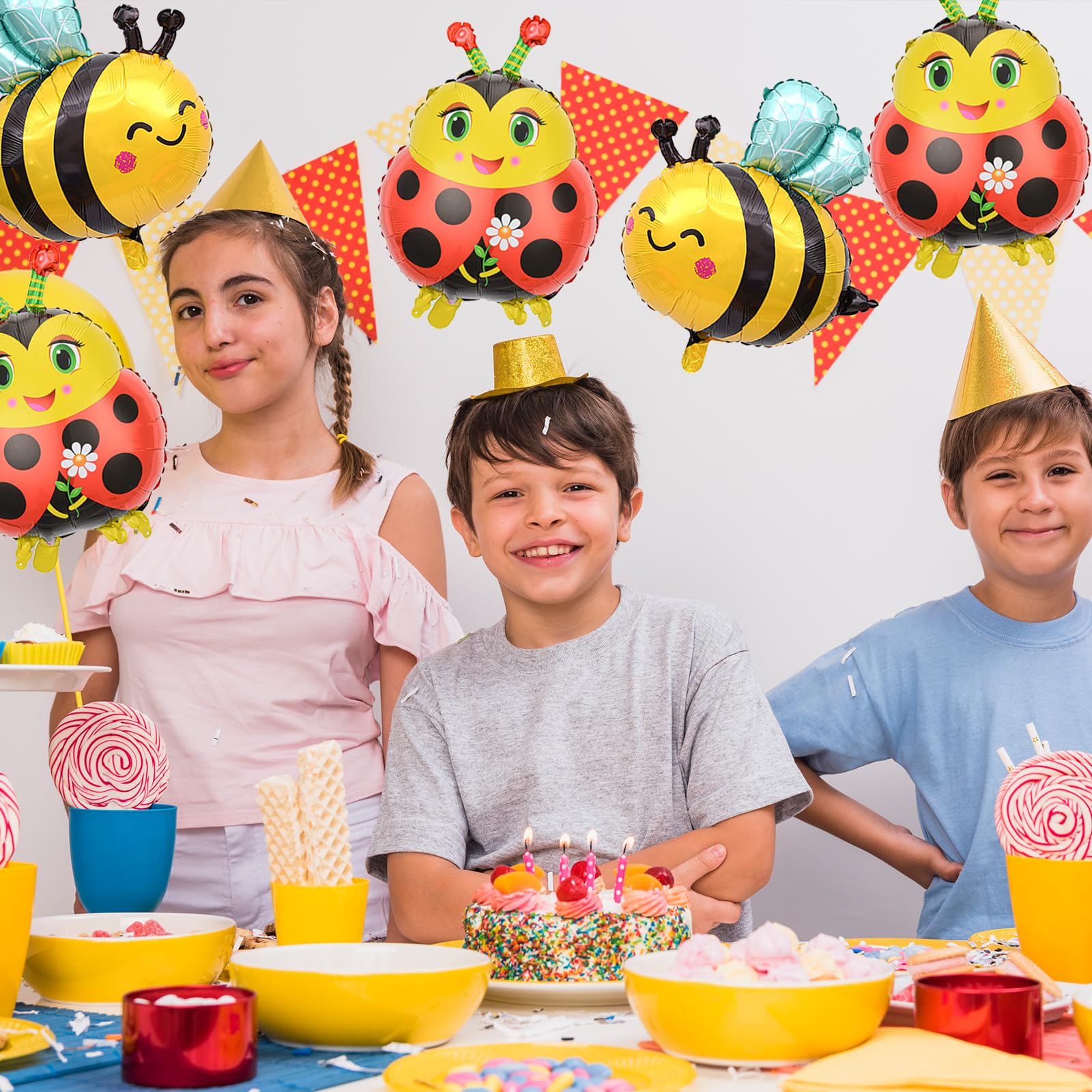 8 szt. balonów z pszczołami i biedronką na imprezę ogrodową o tematyce robaków urodziny baby shower wiosna lato dekoracje imprezowe materiały