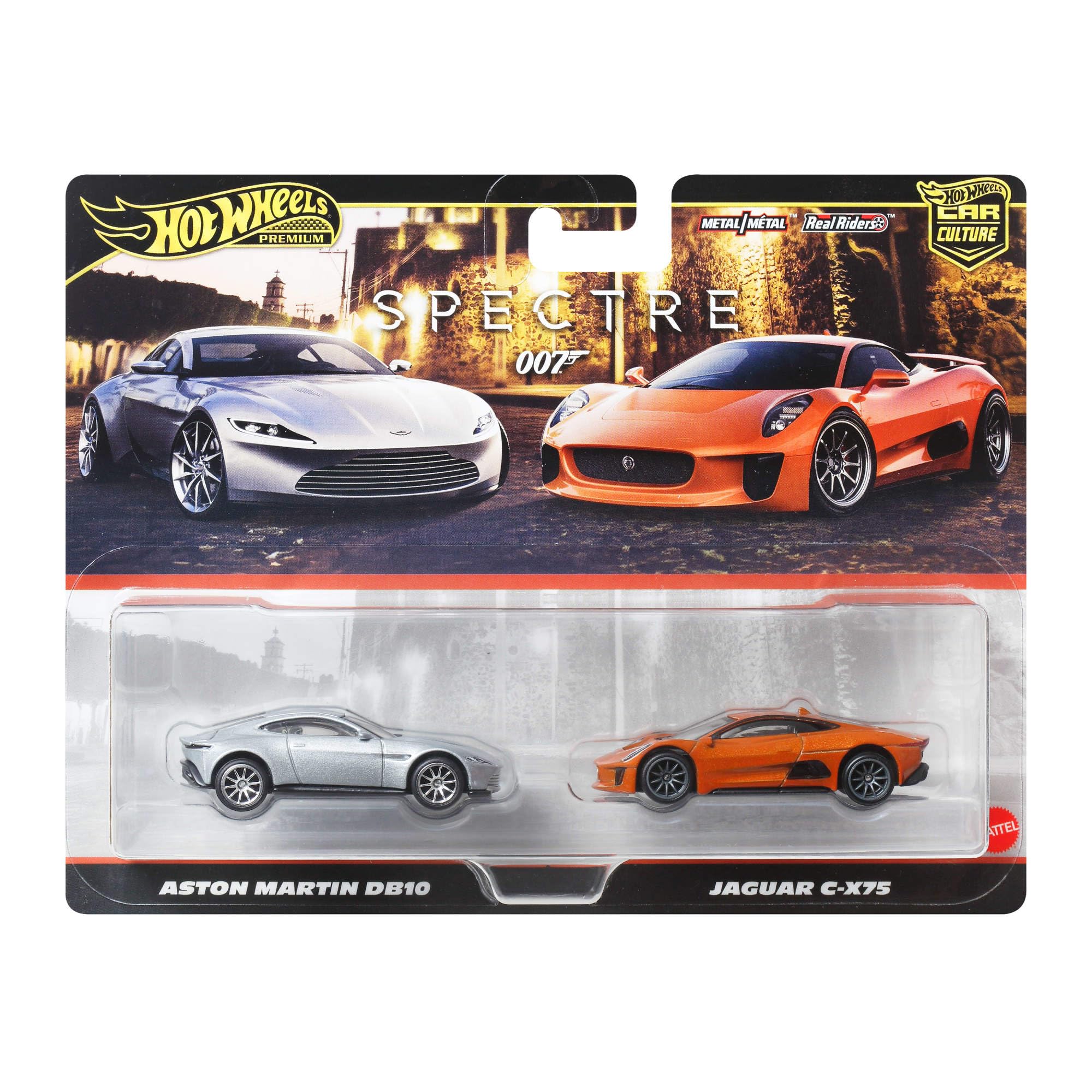 Hot Wheels Premium - Jaguar CX75, set da 2 veicoli Car Culture in scala 1.64, con pneumatici Real Riders e telaio in Metallo, giocattolo per collezionisti, 3+ anni, JBL04