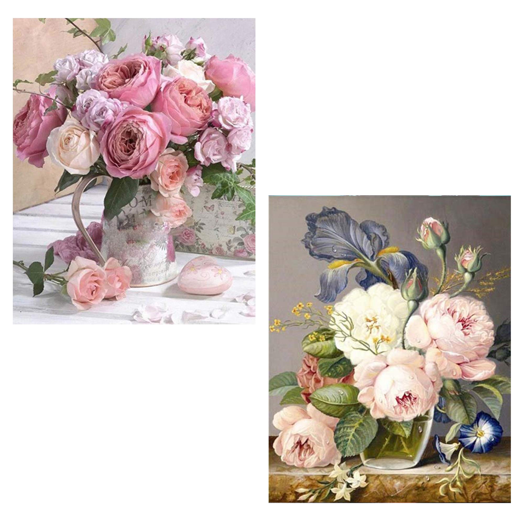 2-Pack 5D Diamond Painting Kits for Adults Art Set, Full Drill Crystal Rhinestone Embroidery Pictures Arts Craft, Canvas, Cross Stitch, Diamond Art are All Part of Home Entertainment Decoration…