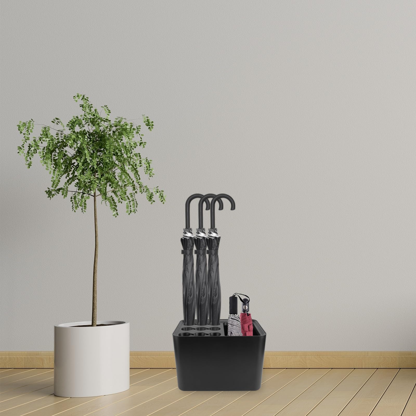 Portaombrelli Facile da Installare Funzione di Drenaggio da Creativo in Nordico in Ps Nero per e Cucina