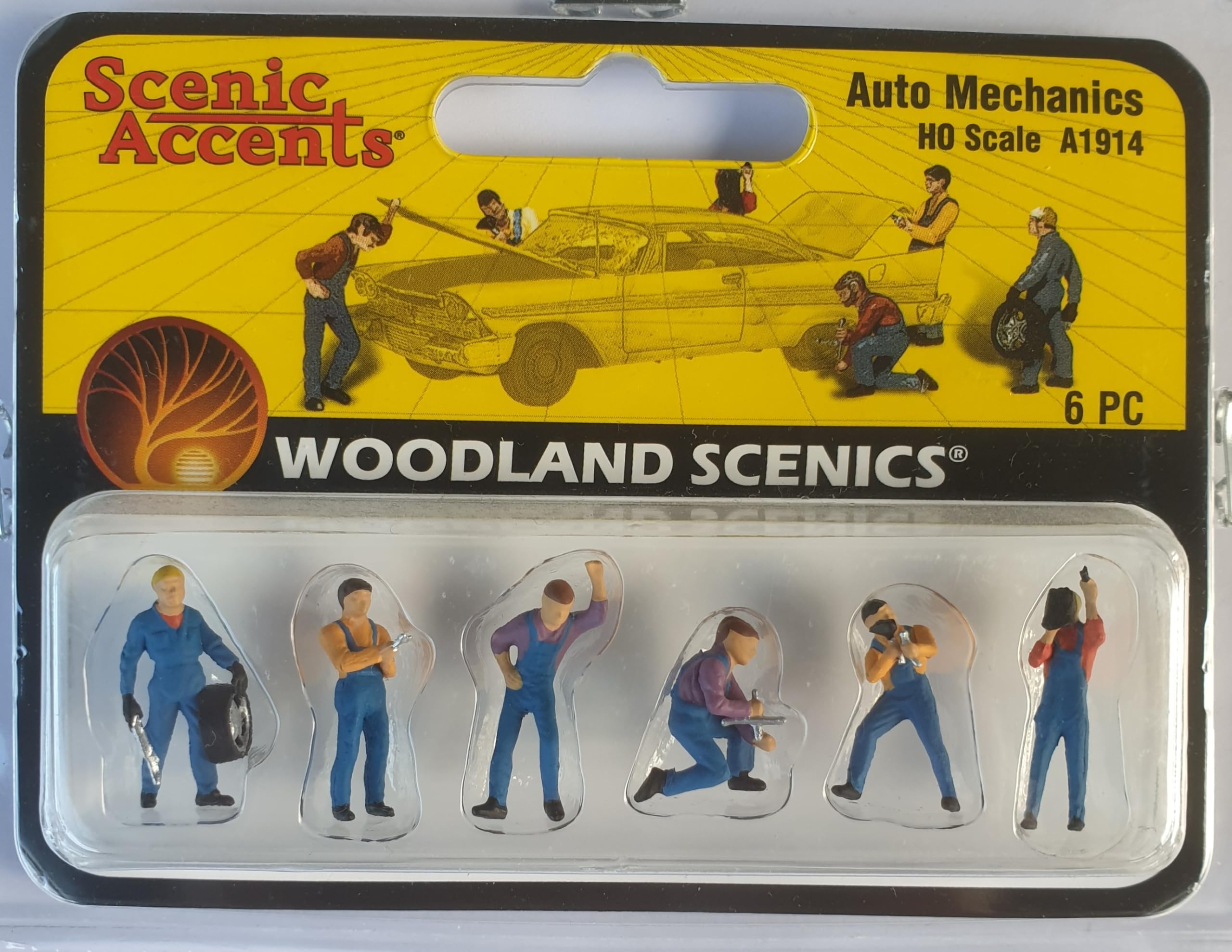 Woodland Scenics A1914 Car Mechanic Car Repair Car Workshop Figures Track H0 HO 1:87 Auto Mechanics