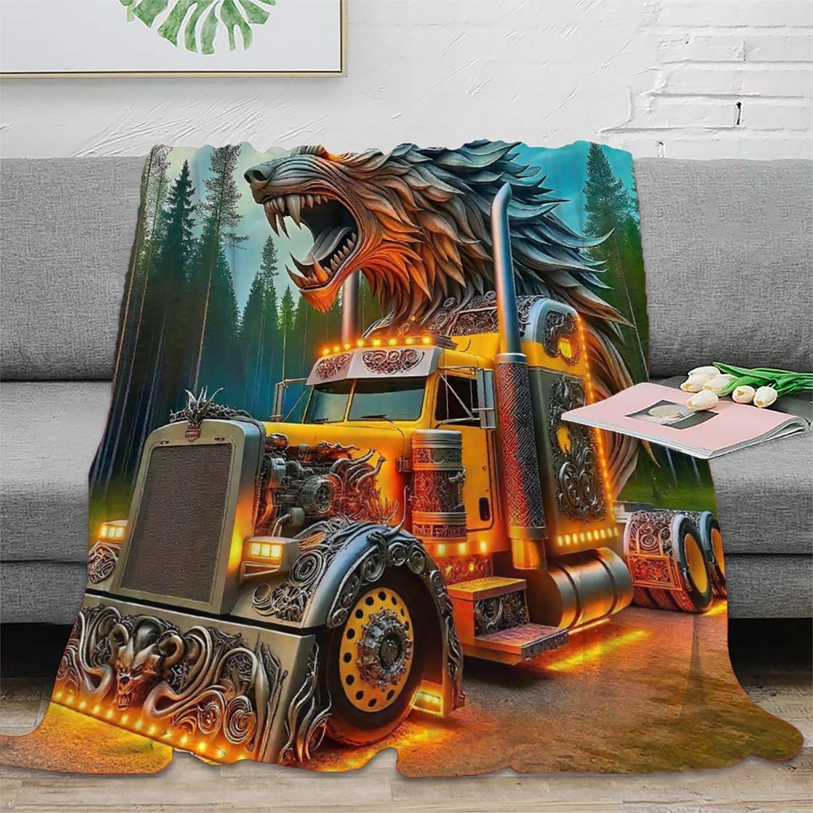 Couverture moelleuse camion 3D pour ne plus avoir froid au lit les nuits d'hiver