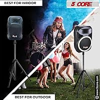 Vista 7 de 5 Core Soporte de altavoz ajustable universal PA DJ trípode de estudio Soportes con inserto de 1.378 in para uso en el hogar en el escenario