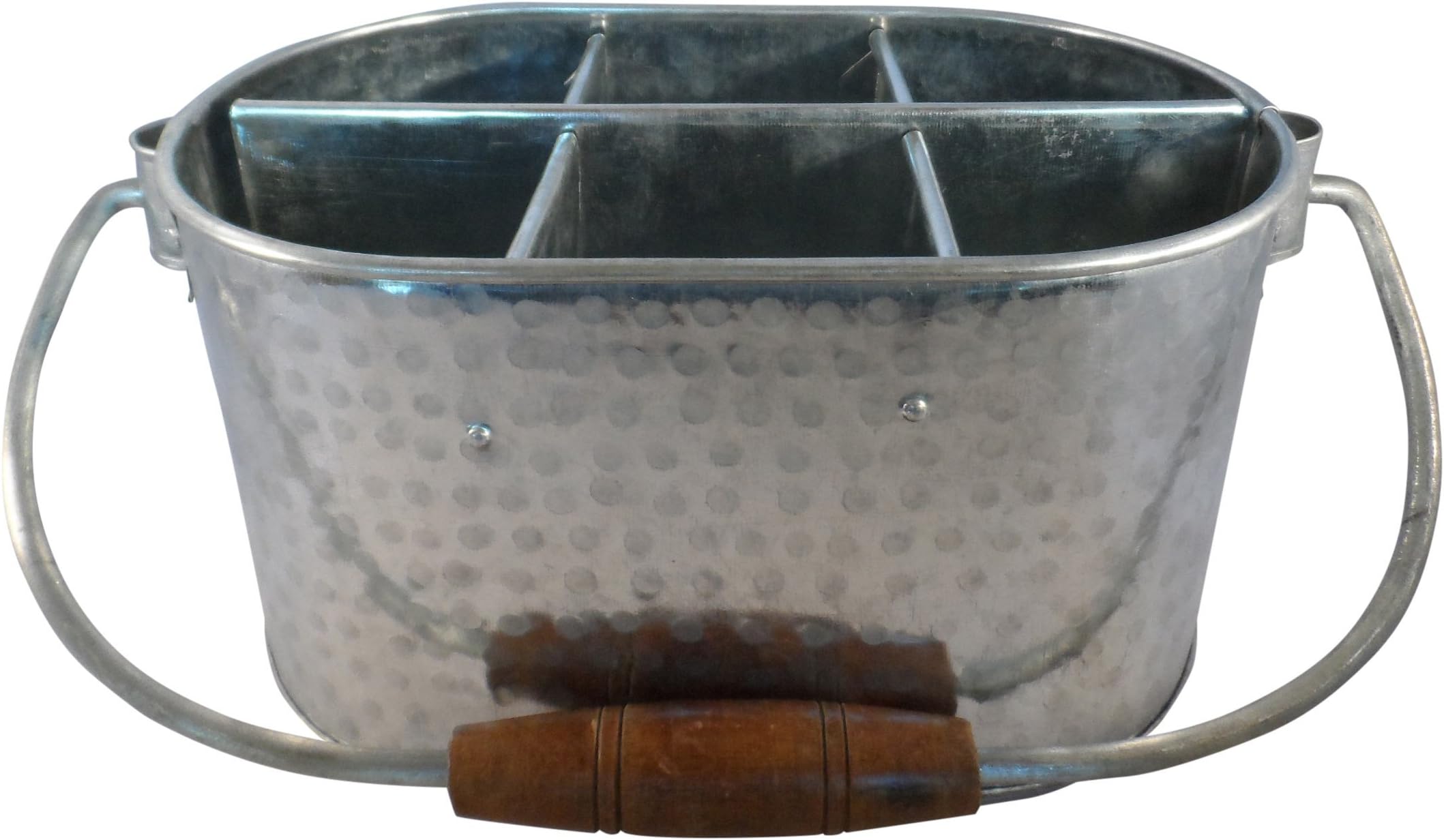 Galvanized Tin Picnic Utensil Caddy Organizer or Condiment or Beer Bottle Holder (Assorted)
