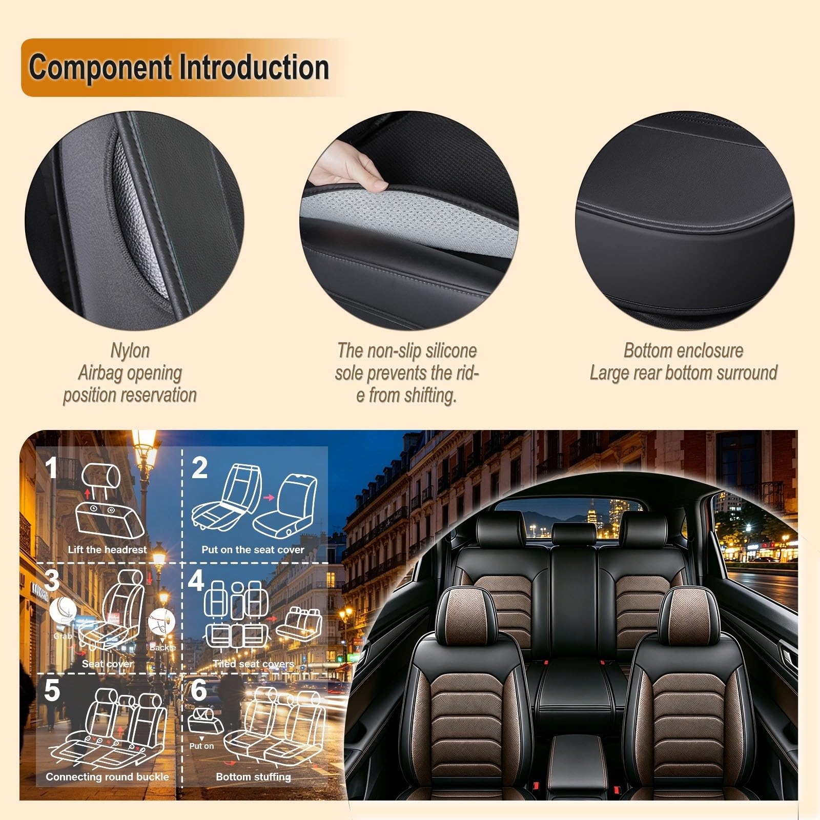 Funda Asiento Coche para Jeep Avenger 2024,Protector De Asiento Delantero para Delantero Y Trasero,Apto para Todas Las Estaciones,Impermeable Y Transpirable