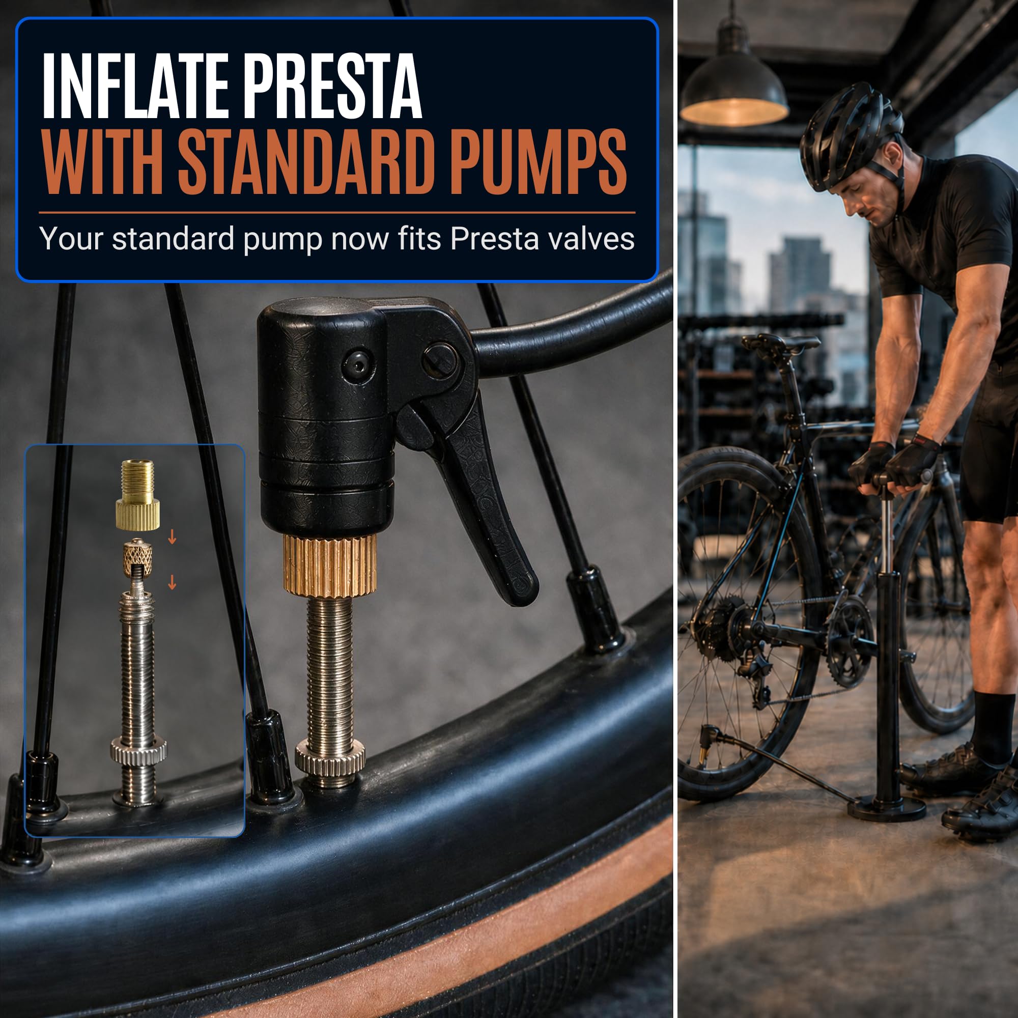 Presta to Schrader Adapter - 4 Pack -2