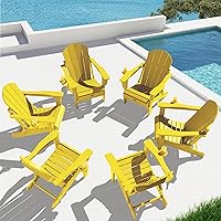 Vista 49 de SERWALL - Silla plegable Adirondack para patio, jardín, exterior, resistente a la intemperie, sillas para hoguera, color naranja