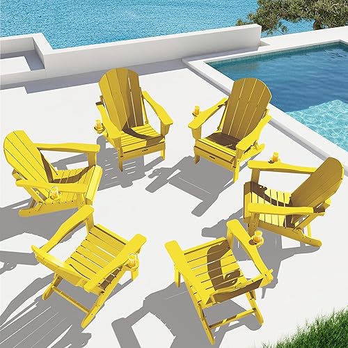 Vista 46 de SERWALL Juego de 2 sillas plegables Adirondack para patio, jardín, exteriores, fogata, color azul marino Zafiro