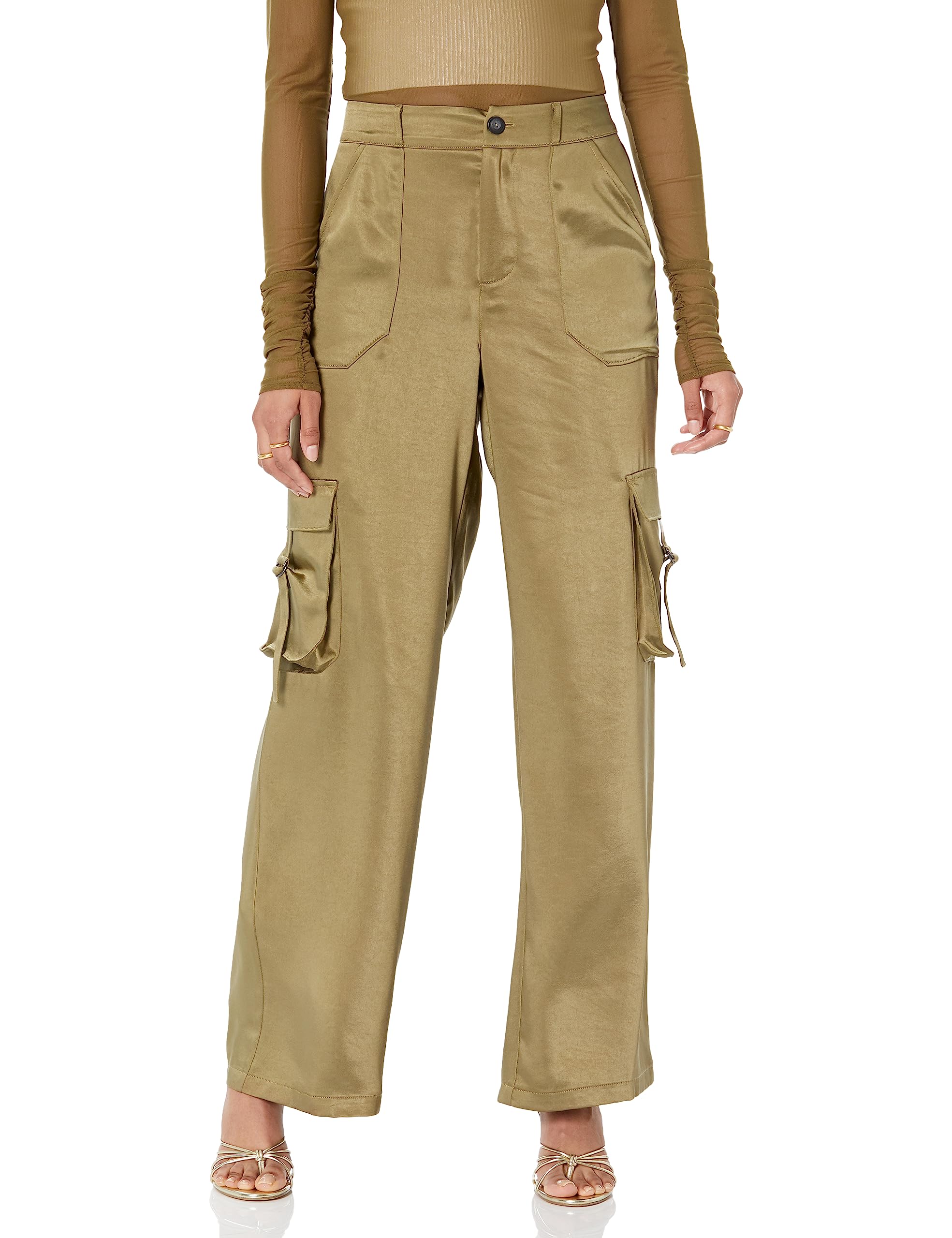 The Drop Womens Jessenia Shine Cargo Pants