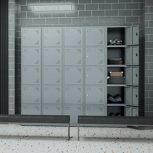 Vista 22 de SISESOL Organizador de casillero de metal para el trabajo, armarios de 66 pulgadas con puertas, armario de almacenamiento alto y estrecho - Armarios