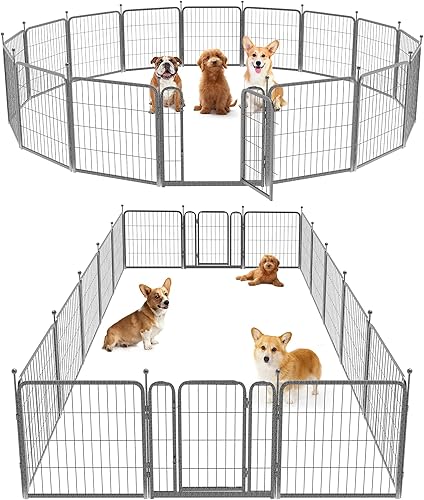 FXW Aster - Corralito para perros al aire libre, 816 paneles para el patio, 243240 pulgadas de altura, corrales de metal para perros, cerca para