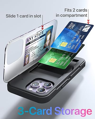 Miniatura 3 de TORU CX Slim - Funda tipo cartera para iPhone 14 Pro Max Funda protectora a prueba de golpes resistente con tarjetero oculto y ranura para