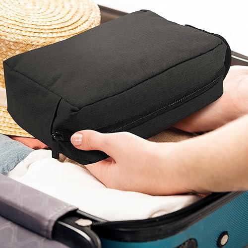 Miniatura 6 de 4 piezas de neceser resistente al agua, artículos de aseo de afeitado, bolsa de cosméticos de viaje para hombres, almacenamiento portátil para