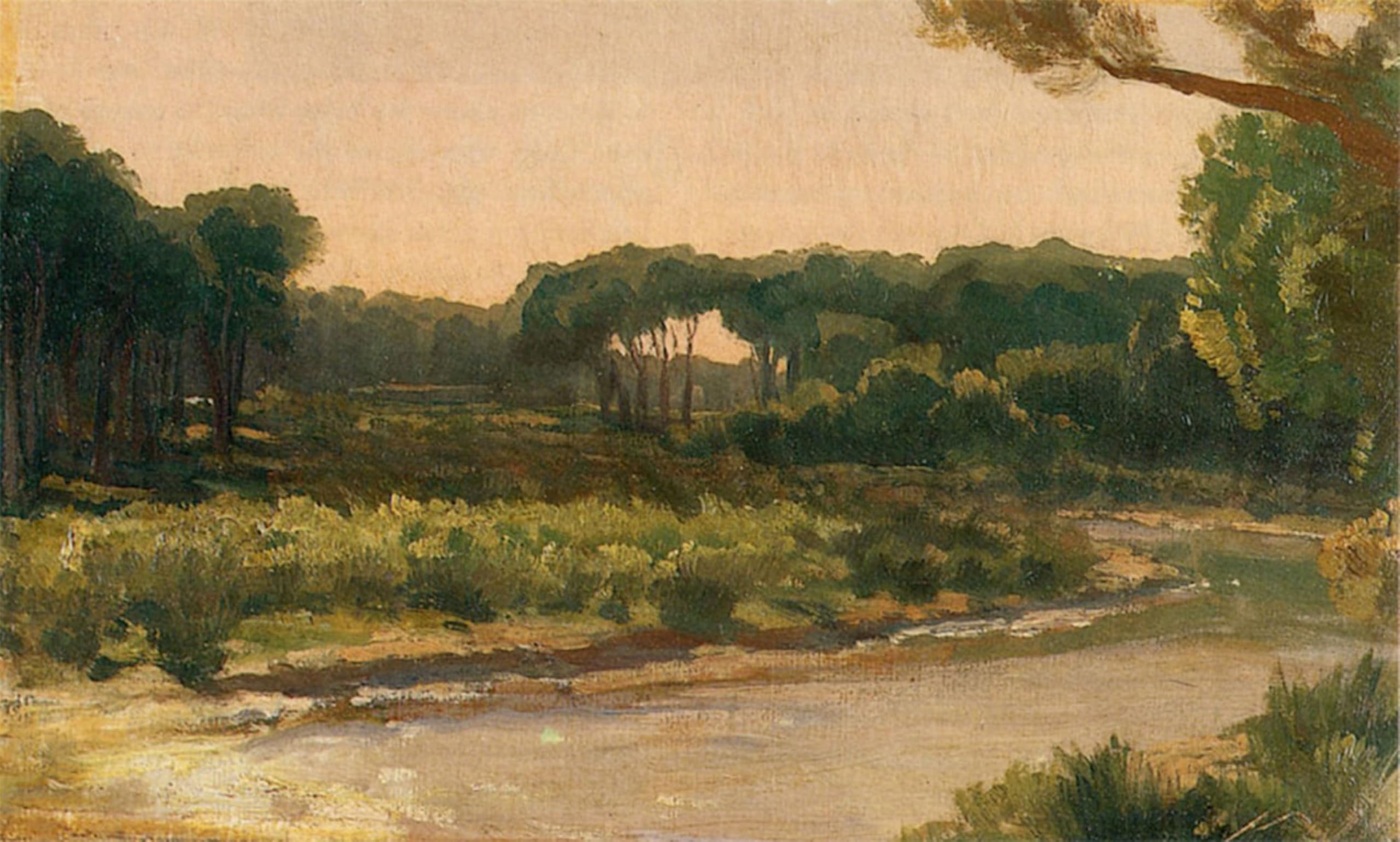 POSTERIIk Famous Modern Artwork Art Mural View on the Arno by Lord Frederick Leighton Oil Paintings Pictures for Home Decor 60x90cm