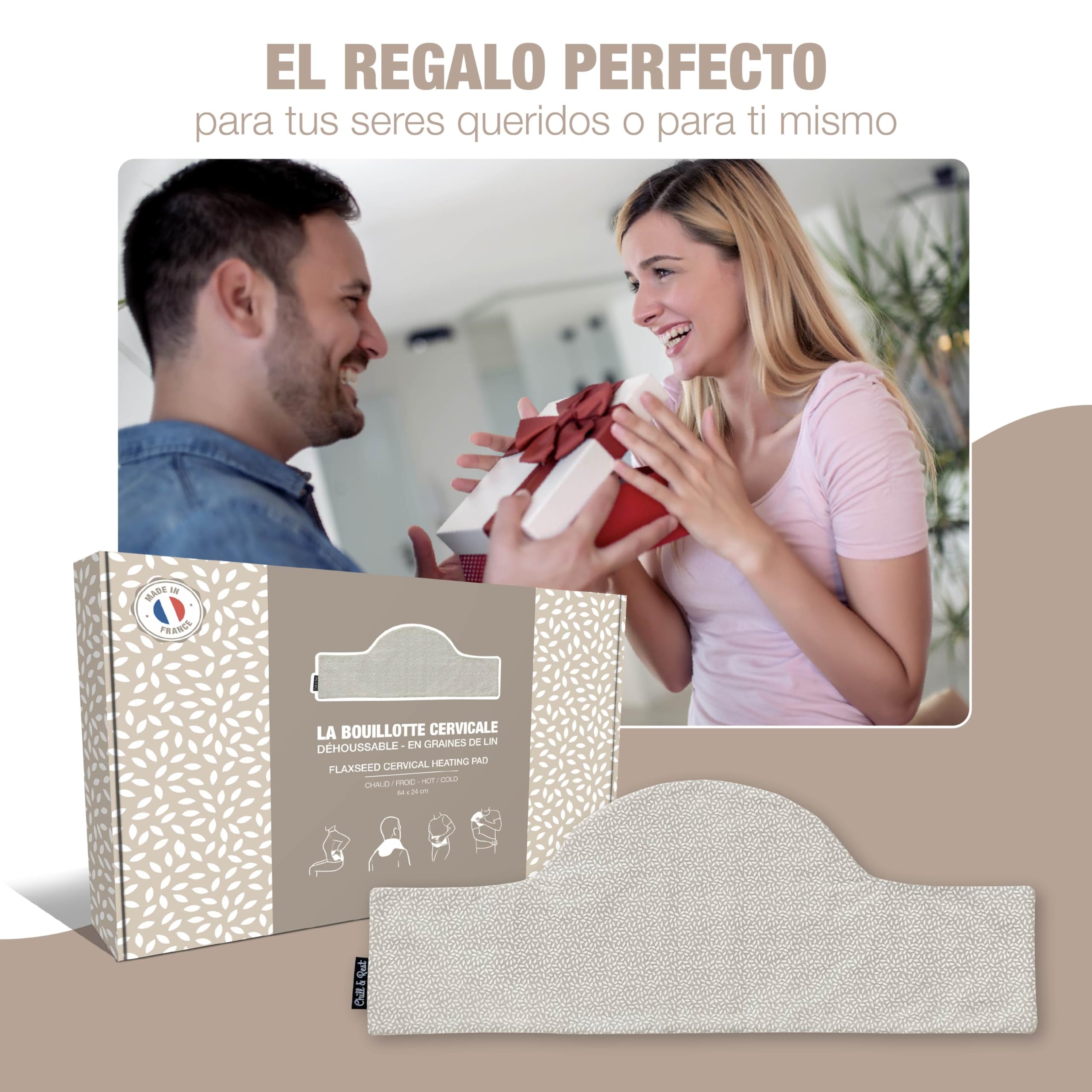 Saco de semillas para microondas Chill&Rest Naturelle Beige