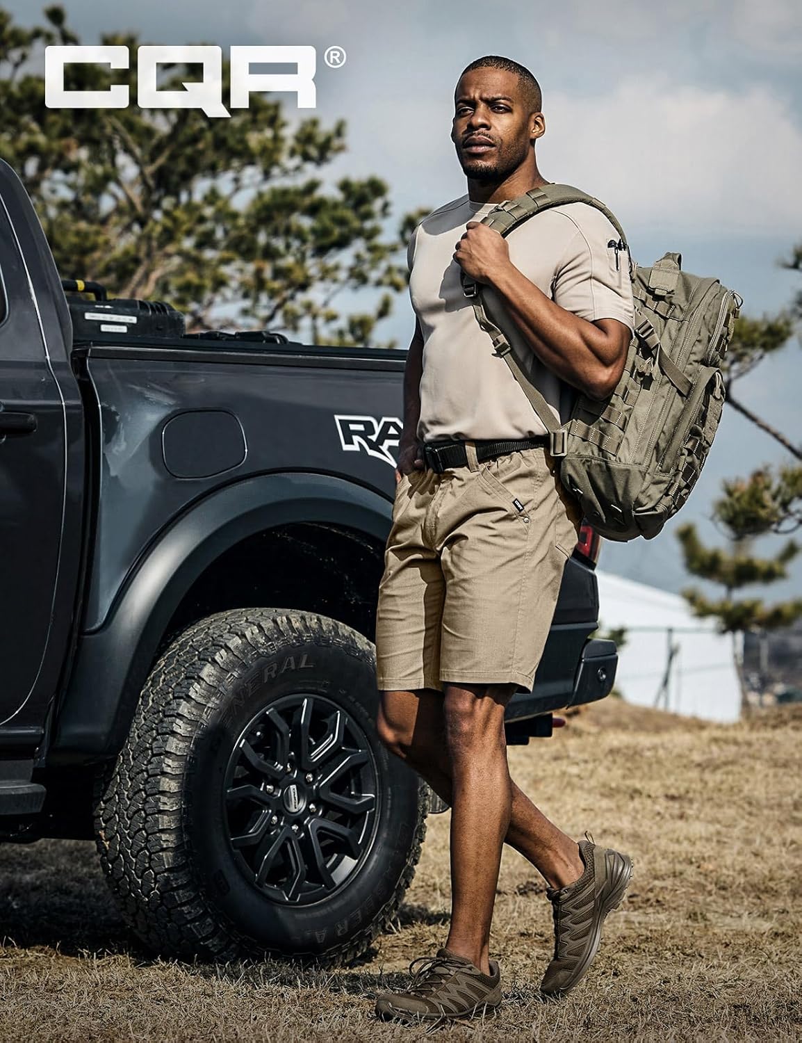 CQR Men's Flex Casual Cargo Shorts, Lightweight Water Resistant Golf Shorts, Stretch Tactical Work Shorts with Multi-Pocket - Image 3