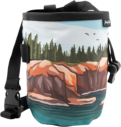 Bolsa de tiza para escalada en roca, para exteriores, gimnasio y bouldering, cinturón ajustable, cierre de cordón duradero y bolsillo con cremallera